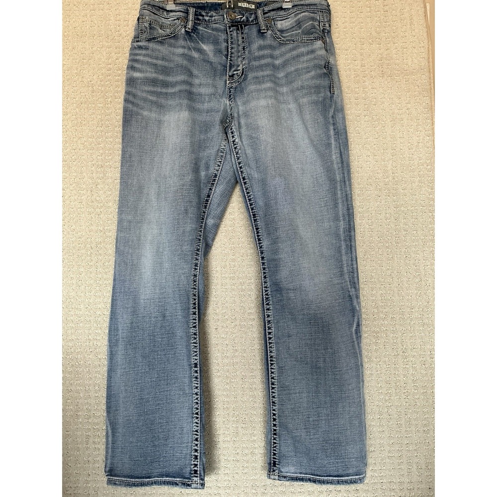 BKE Tyler Jeans 33Rx32 Straight‎ Leg Women's Rodeo Western FLP23165R Light Wash